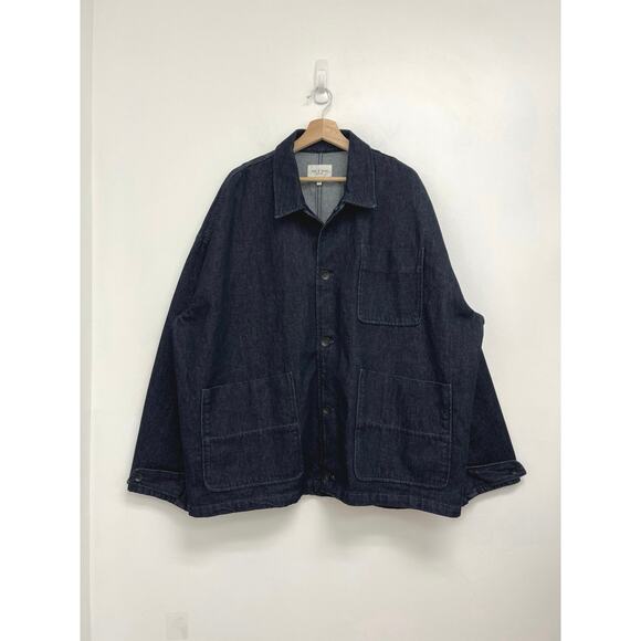 Rag & Bone Mercer Denim Dark Wash Chore Jacket Cotton Patch Pockets Designer XL - Picture 11 of 12